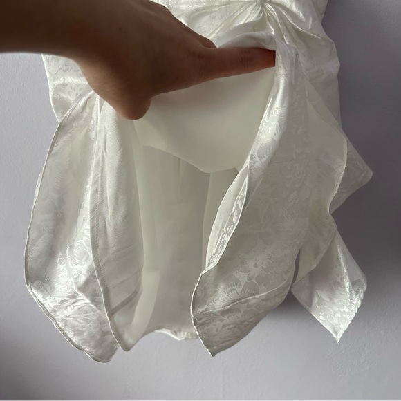 RONNY KOBO June Draped Cocktail Satin Floral Jacquard Mini Dress - Picture 6 of 12